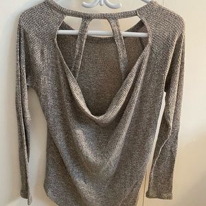 Open back long sleeve shirt